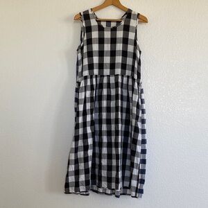 Black and White Checkered Sleeveless Dress